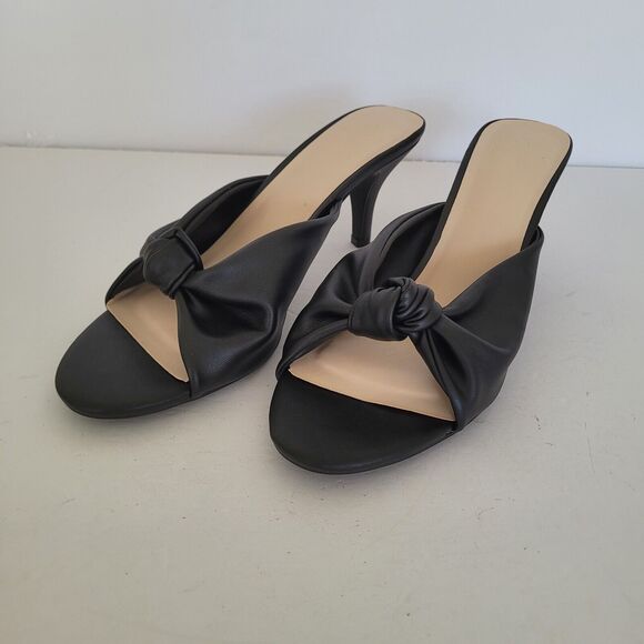 Halston Women's Seville Vegan Leather Open Toe Kitten Heel Dress Sandals Size 9N - Picture 4 of 8